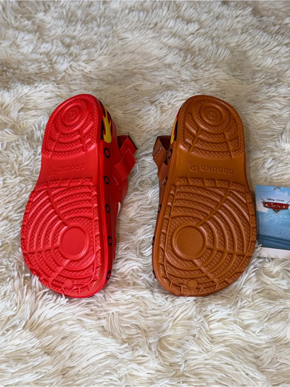 Disney Kids Cars Lightning McQueen Red & Mater Brown Slip-On Clogs